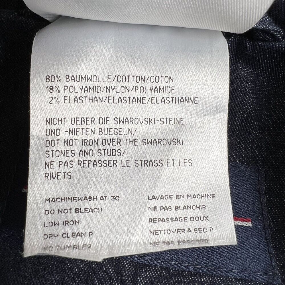 Basler Jeans Jacket Women’s 36 Blue Denim Button Front Long Sleeve Collared Coat - Picture 15 of 16